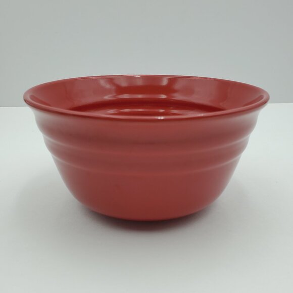 Rachael Ray Double Ridge Red Soup Cereal Bowls Embossed Bands Bowls - Picture 6 of 6